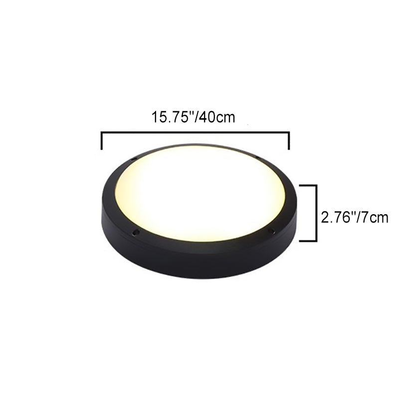 Modern Minimalist Waterproof Round Aluminum Acrylic LED Outdoor Flush Mount Ceiling Light For Garden | Stornfield
