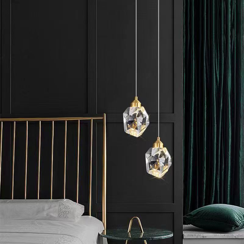 Stornfield | Lustre en cristal de cube diamant de luxe avec LED en fer pour chambre