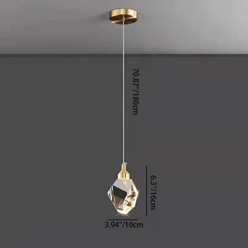 Stornfield | Lustre en cristal de cube diamant de luxe avec LED en fer pour chambre