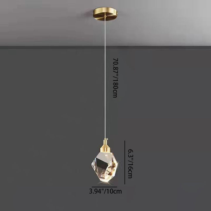 Stornfield | Lustre en cristal de cube diamant de luxe avec LED en fer pour chambre