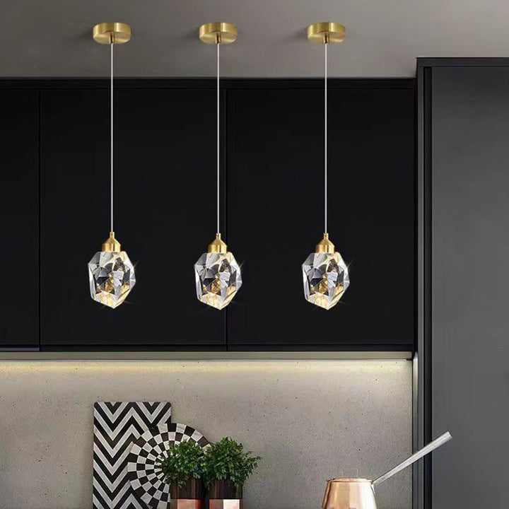 Stornfield | Lustre en cristal de cube diamant de luxe avec LED en fer pour chambre
