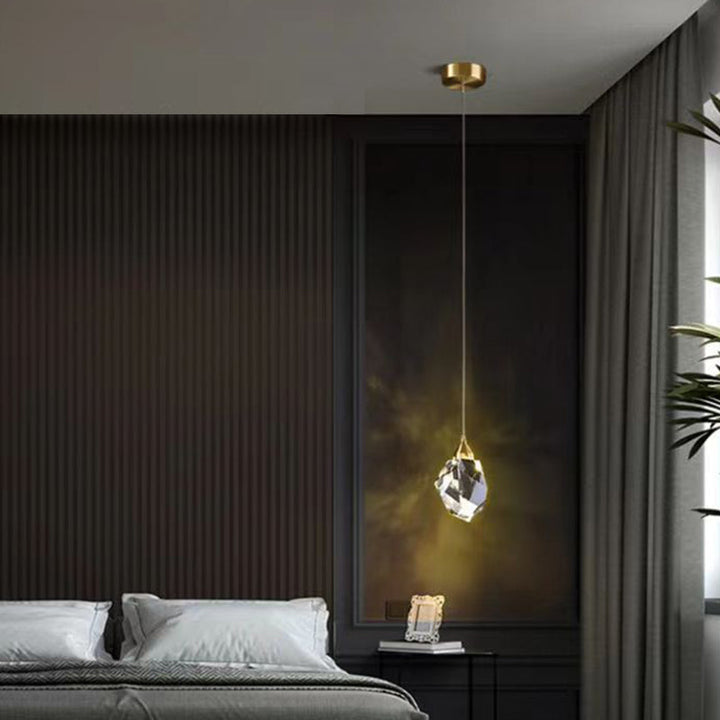 Stornfield | Lustre en cristal de cube diamant de luxe avec LED en fer pour chambre