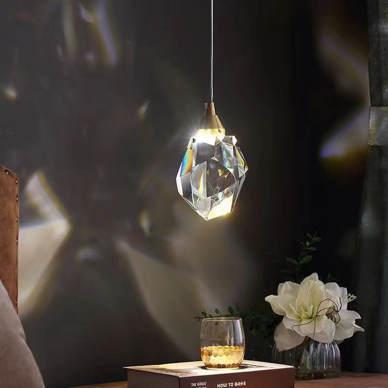 Stornfield | Lustre en cristal de cube diamant de luxe avec LED en fer pour chambre