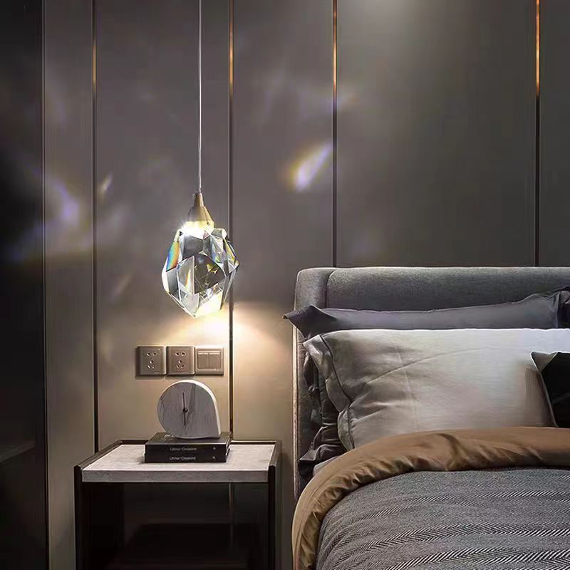 Stornfield | Lustre en cristal de cube diamant de luxe avec LED en fer pour chambre