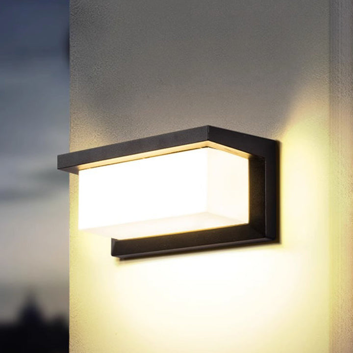 Modern Minimalist Rectangular Waterproof Aluminum LED Wall Sconce Lamp For Outdoor Patio | Stornfield