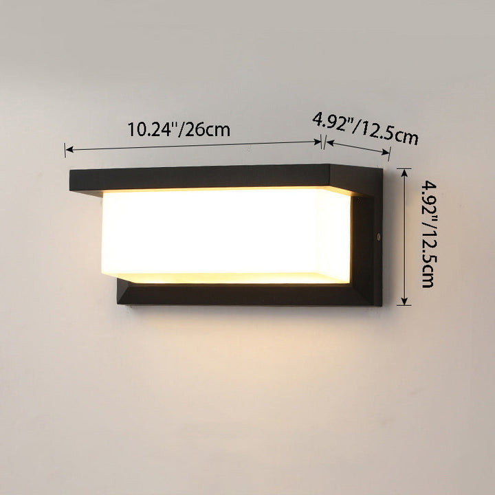Modern Minimalist Rectangular Waterproof Aluminum LED Wall Sconce Lamp For Outdoor Patio | Stornfield