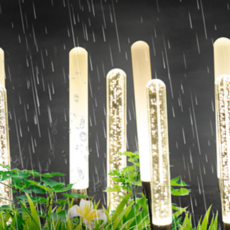 Contemporary Scandinavian Waterproof Cylinder Oval Reed Bubbles Stainless Steel Acrylic LED Outdoor Lawn Landscape Lamp For Outdoor Patio | Stornfield