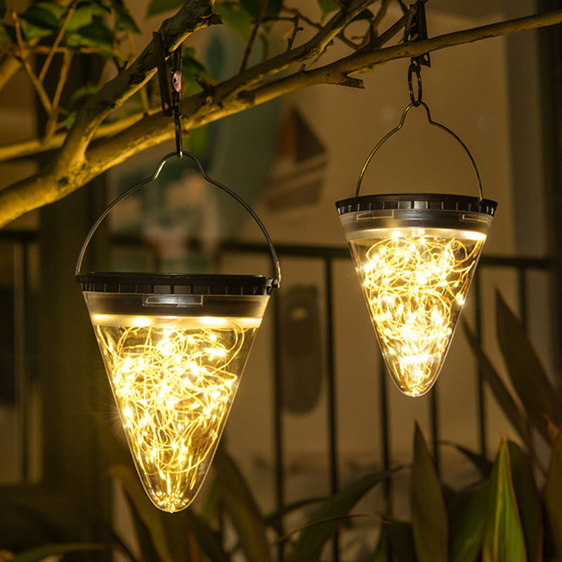 Modern Minimalist Solar Waterproof Cone Filigree PC ABS LED Pendant Light For Garden | Stornfield