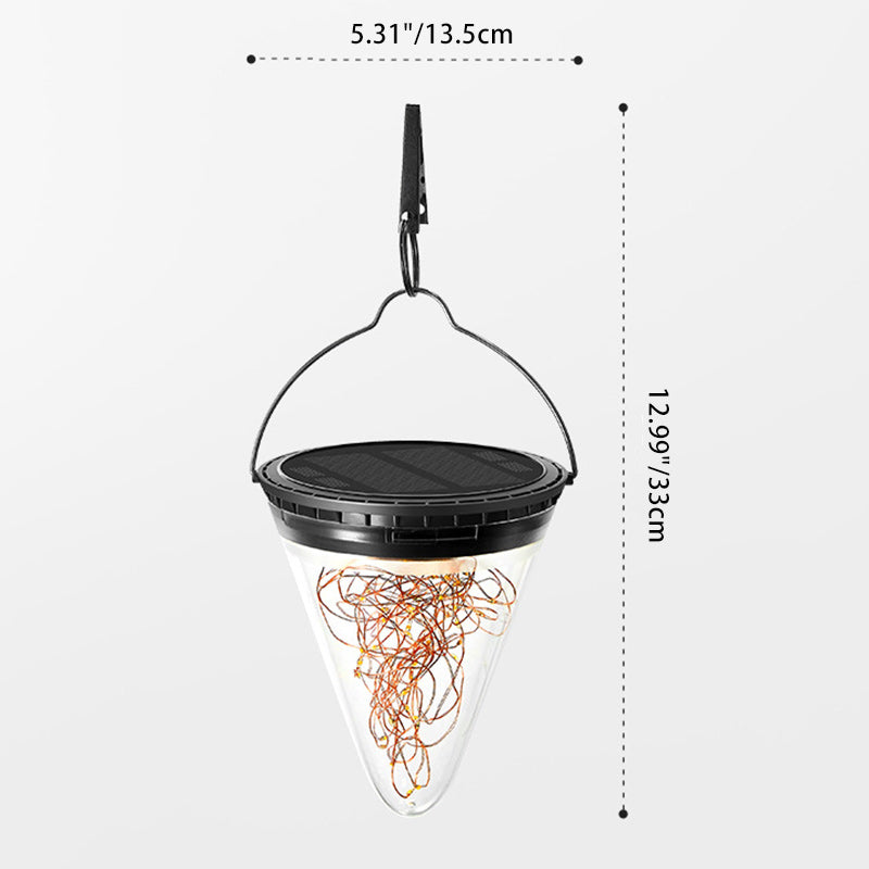 Modern Minimalist Solar Waterproof Cone Filigree PC ABS LED Pendant Light For Garden | Stornfield