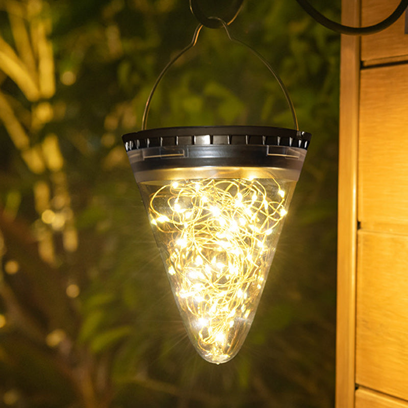 Modern Minimalist Solar Waterproof Cone Filigree PC ABS LED Pendant Light For Garden | Stornfield
