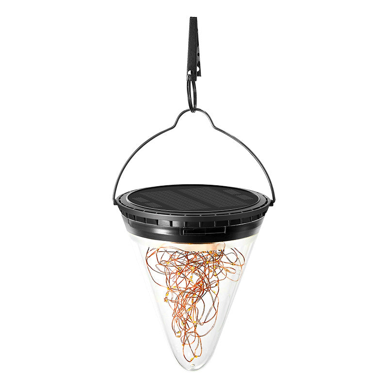 Modern Minimalist Solar Waterproof Cone Filigree PC ABS LED Pendant Light For Garden | Stornfield