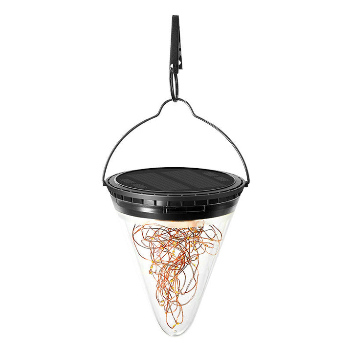 Modern Minimalist Solar Waterproof Cone Filigree PC ABS LED Pendant Light For Garden | Stornfield