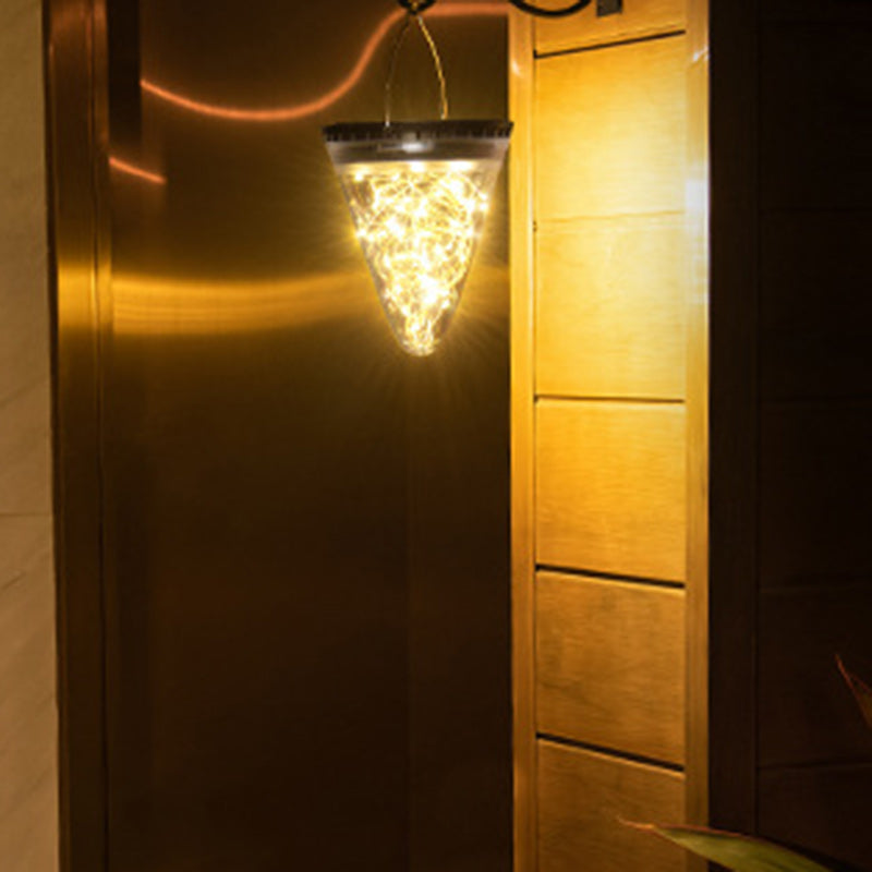 Modern Minimalist Solar Waterproof Cone Filigree PC ABS LED Pendant Light For Garden | Stornfield