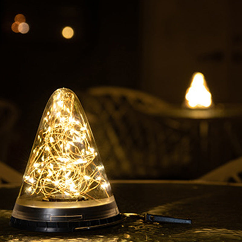 Modern Minimalist Solar Waterproof Cone Filigree PC ABS LED Pendant Light For Garden | Stornfield