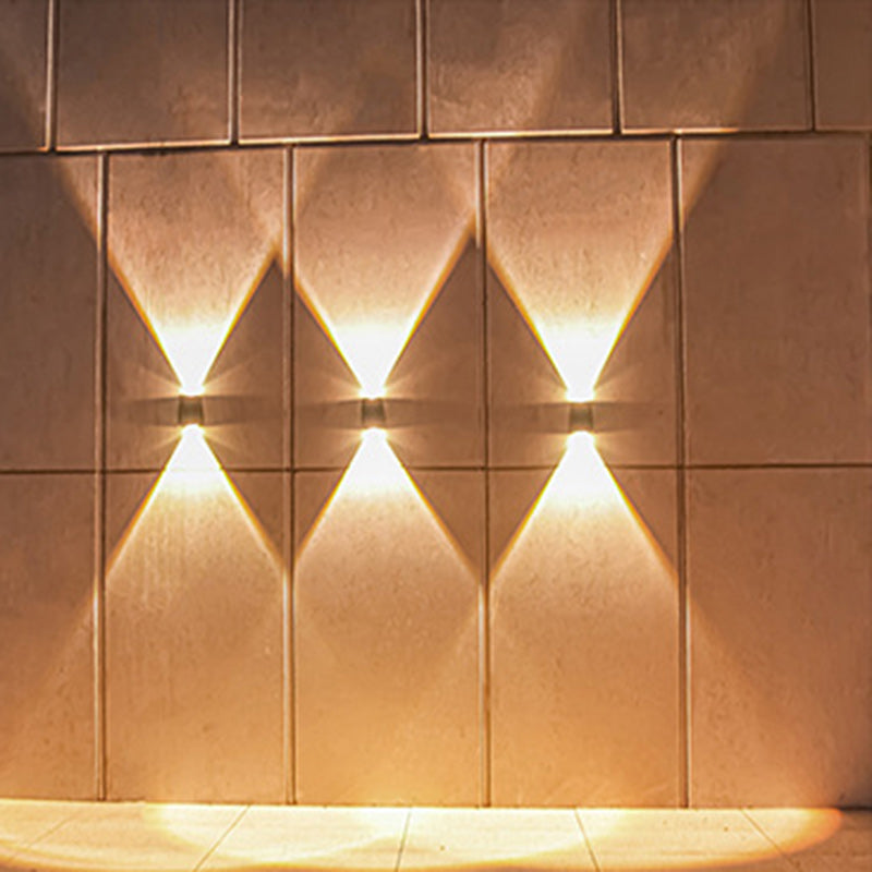 Modern Minimalist Solar Waterproof Trapezoidal Rectangle ABS PVC LED Outdoor Wall Sconce Lamp For Garden | Stornfield