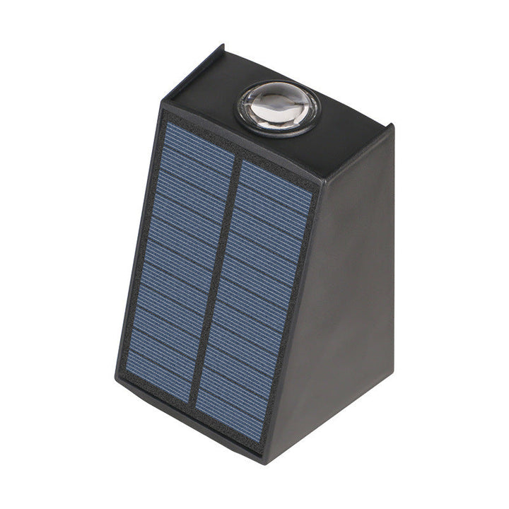 Modern Minimalist Solar Waterproof Trapezoidal Rectangle ABS PVC LED Outdoor Wall Sconce Lamp For Garden | Stornfield