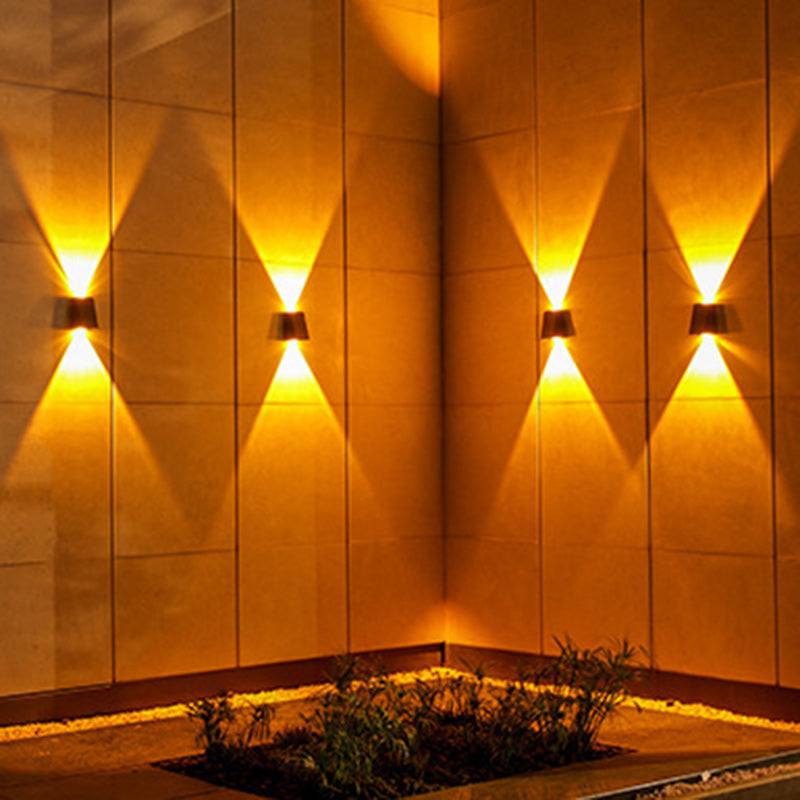 Modern Minimalist Solar Waterproof Trapezoidal Rectangle ABS PVC LED Outdoor Wall Sconce Lamp For Garden | Stornfield