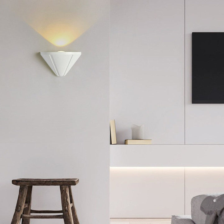 Modern Minimalist Waterproof Triangle Semicircle Die-Cast Aluminum PC LED Wall Sconce Lamp For Outdoor Patio | Stornfield
