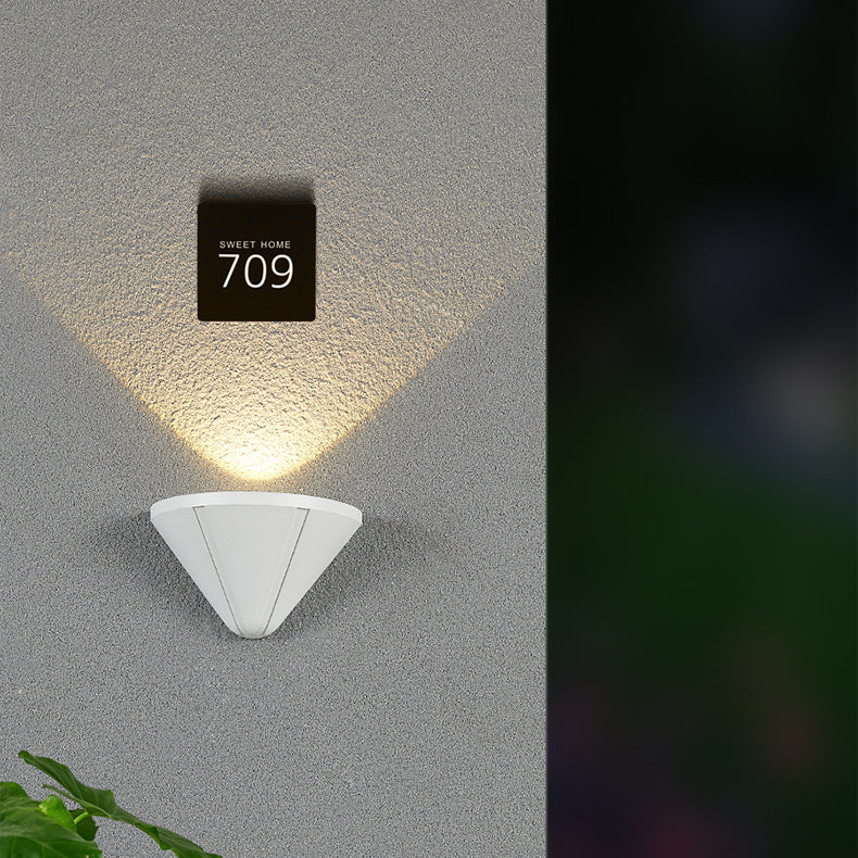 Modern Minimalist Waterproof Triangle Semicircle Die-Cast Aluminum PC LED Wall Sconce Lamp For Outdoor Patio | Stornfield