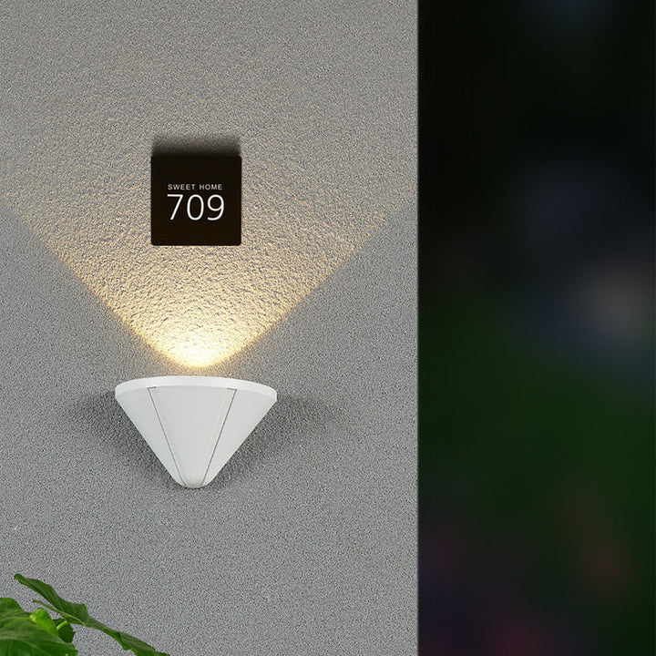 Modern Minimalist Waterproof Triangle Semicircle Die-Cast Aluminum PC LED Wall Sconce Lamp For Outdoor Patio | Stornfield