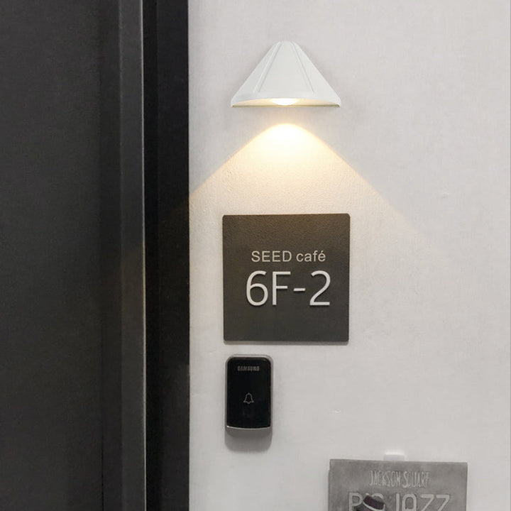 Modern Minimalist Waterproof Triangle Semicircle Die-Cast Aluminum PC LED Wall Sconce Lamp For Outdoor Patio | Stornfield