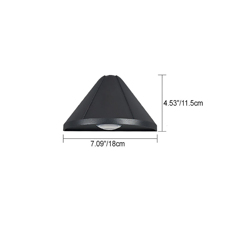 Modern Minimalist Waterproof Triangle Semicircle Die-Cast Aluminum PC LED Wall Sconce Lamp For Outdoor Patio | Stornfield
