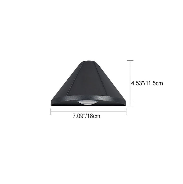 Modern Minimalist Waterproof Triangle Semicircle Die-Cast Aluminum PC LED Wall Sconce Lamp For Outdoor Patio | Stornfield