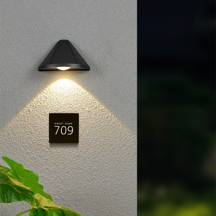 Modern Minimalist Waterproof Triangle Semicircle Die-Cast Aluminum PC LED Wall Sconce Lamp For Outdoor Patio | Stornfield
