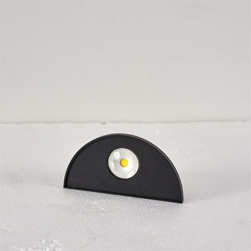 Modern Minimalist Waterproof Triangle Semicircle Die-Cast Aluminum PC LED Wall Sconce Lamp For Outdoor Patio | Stornfield