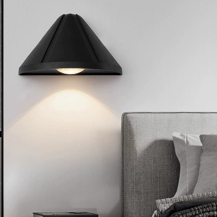 Modern Minimalist Waterproof Triangle Semicircle Die-Cast Aluminum PC LED Wall Sconce Lamp For Outdoor Patio | Stornfield