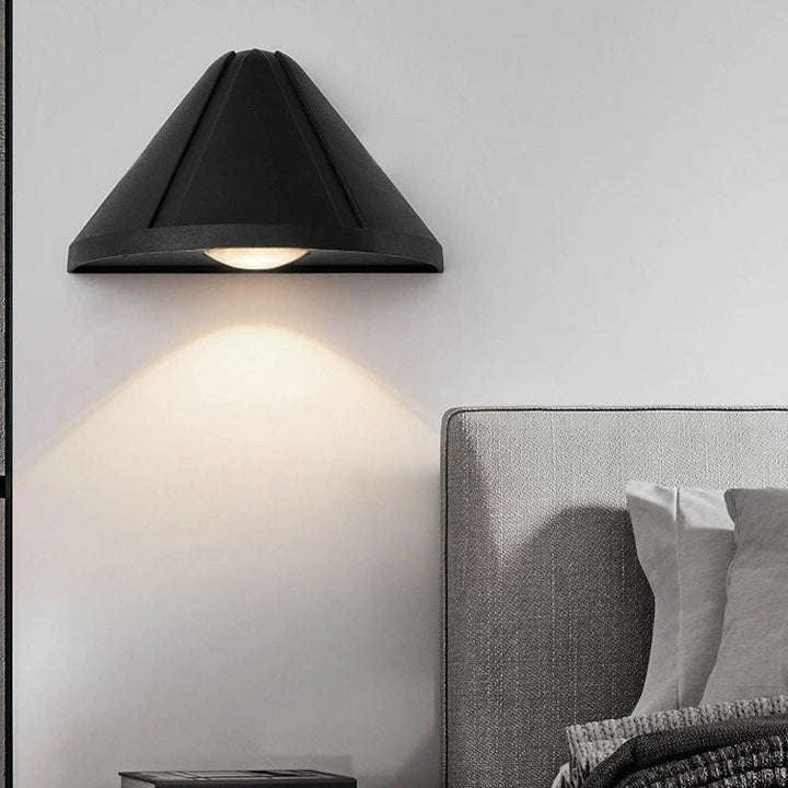 Modern Minimalist Waterproof Triangle Semicircle Die-Cast Aluminum PC LED Wall Sconce Lamp For Outdoor Patio | Stornfield