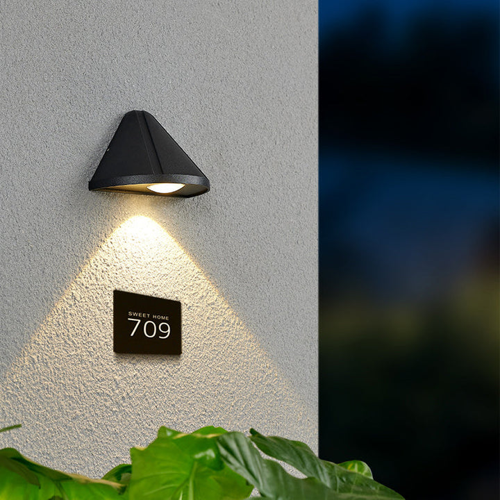 Modern Minimalist Waterproof Triangle Semicircle Die-Cast Aluminum PC LED Wall Sconce Lamp For Outdoor Patio | Stornfield