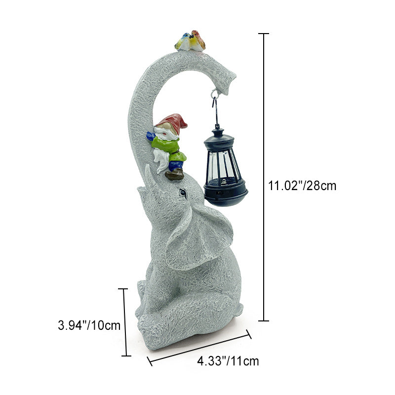 Contemporary Creative Solar Waterproof Elephant Genie Bird Resin LED Outdoor Landscape Light For Garden | Stornfield