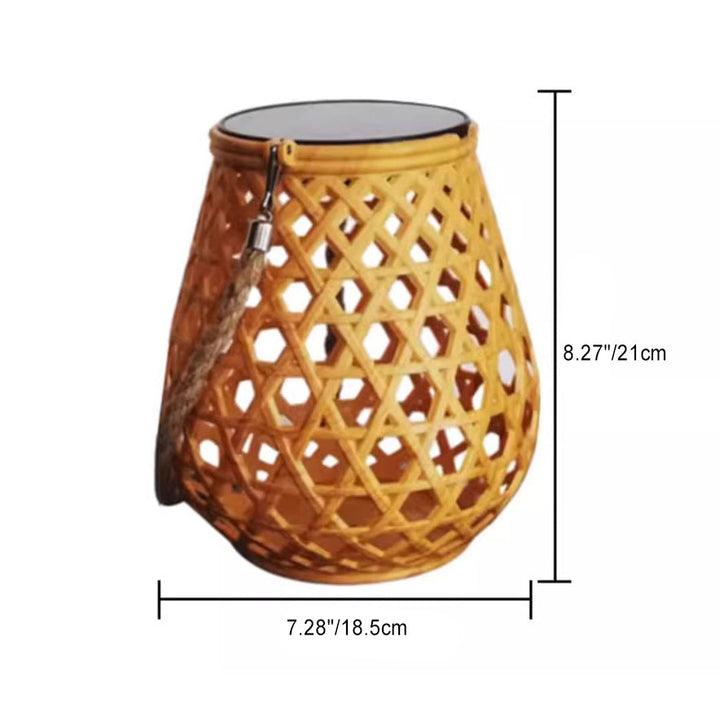 Traditional Chinese Solar Waterproof Oval Round Hollow Mesh ABS LED Outdoor Landscape Light For Garden | Stornfield