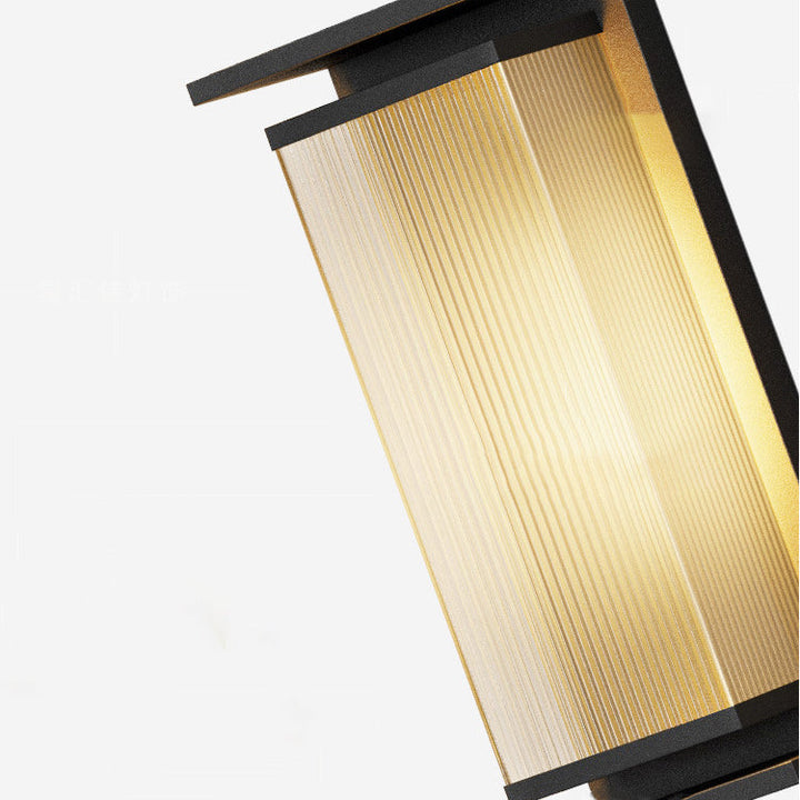 Modern Minimalist Solar Waterproof Rectangle Stripe Stainless Steel PC LED Outdoor Wall Sconce Lamp For Garden | Stornfield