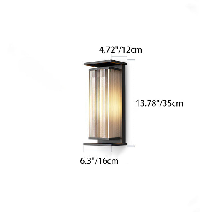 Modern Minimalist Solar Waterproof Rectangle Stripe Stainless Steel PC LED Outdoor Wall Sconce Lamp For Garden | Stornfield