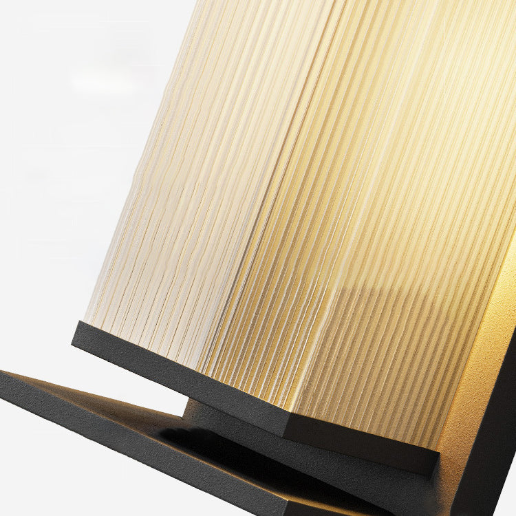 Modern Minimalist Solar Waterproof Rectangle Stripe Stainless Steel PC LED Outdoor Wall Sconce Lamp For Garden | Stornfield