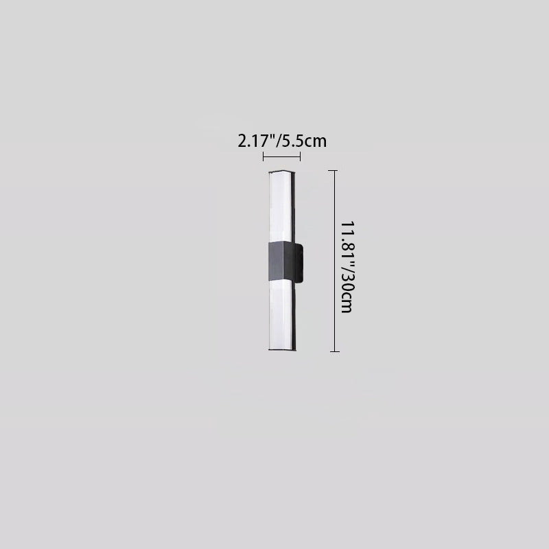 Modern Minimalist Waterproof Rectangle Long Aluminum PC Outdoor Wall Sconce Lamp For Garden | Stornfield