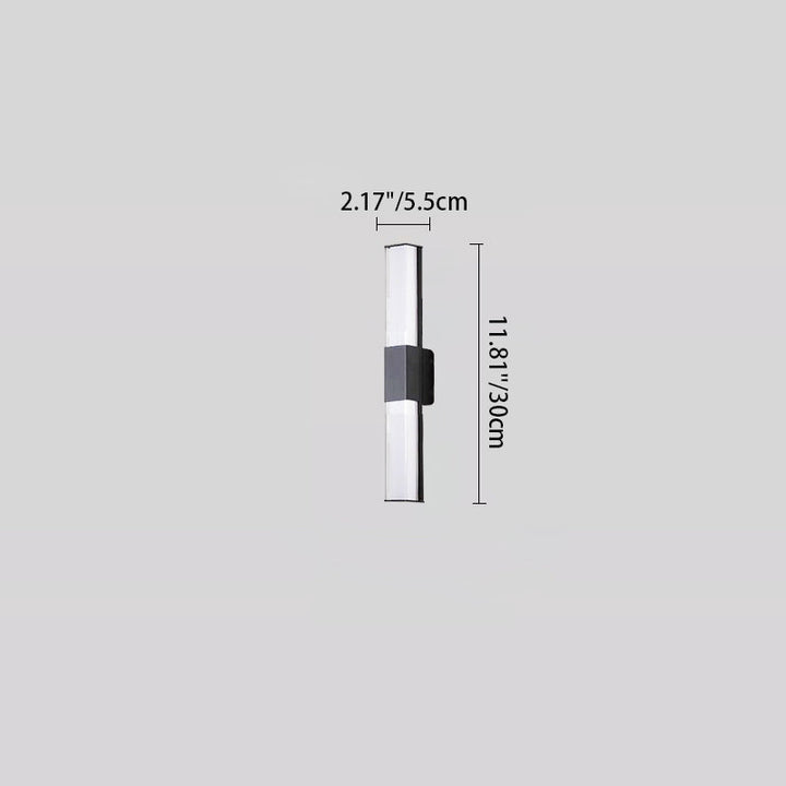 Modern Minimalist Waterproof Rectangle Long Aluminum PC Outdoor Wall Sconce Lamp For Garden | Stornfield