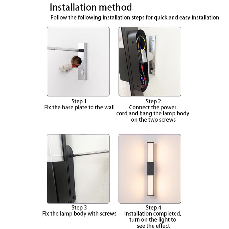 Modern Minimalist Waterproof Rectangle Long Aluminum PC Outdoor Wall Sconce Lamp For Garden | Stornfield