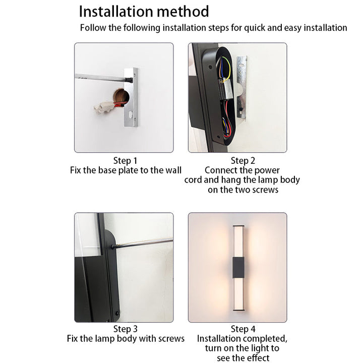 Modern Minimalist Waterproof Rectangle Long Aluminum PC Outdoor Wall Sconce Lamp For Garden | Stornfield