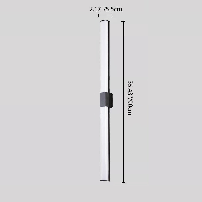Modern Minimalist Waterproof Rectangle Long Aluminum PC Outdoor Wall Sconce Lamp For Garden | Stornfield
