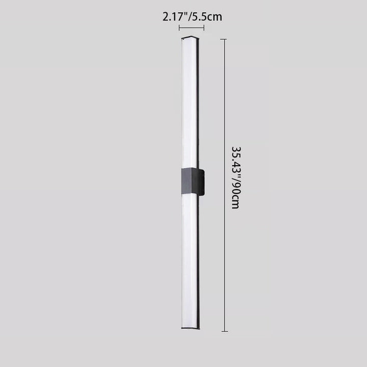 Modern Minimalist Waterproof Rectangle Long Aluminum PC Outdoor Wall Sconce Lamp For Garden | Stornfield