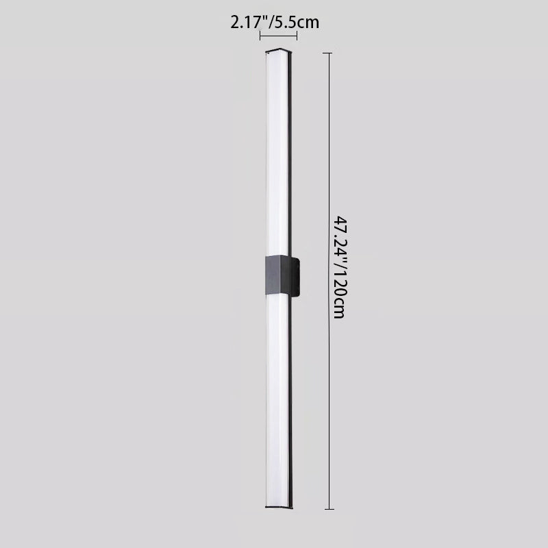 Modern Minimalist Waterproof Rectangle Long Aluminum PC Outdoor Wall Sconce Lamp For Garden | Stornfield