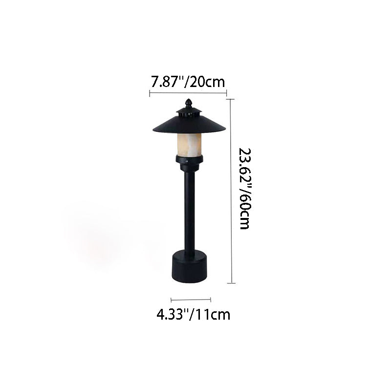Traditional European Waterproof Half Round Cylinder Aluminum Dolomite 1-Light Outdoor Landscape Lamp For Garden | Stornfield