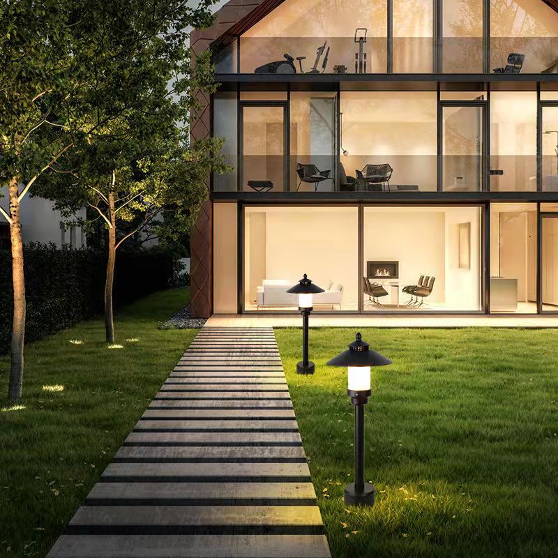 Traditional European Waterproof Half Round Cylinder Aluminum Dolomite 1-Light Outdoor Landscape Lamp For Garden | Stornfield