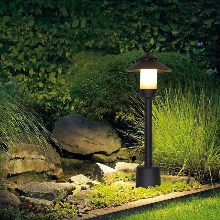Traditional European Waterproof Half Round Cylinder Aluminum Dolomite 1-Light Outdoor Landscape Lamp For Garden | Stornfield