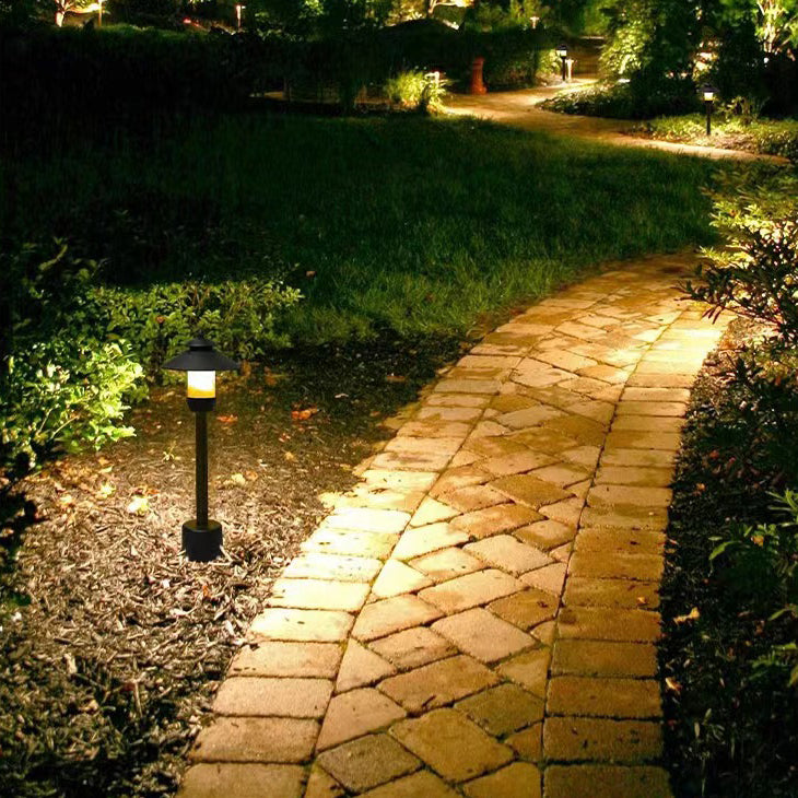 Traditional European Waterproof Half Round Cylinder Aluminum Dolomite 1-Light Outdoor Landscape Lamp For Garden | Stornfield