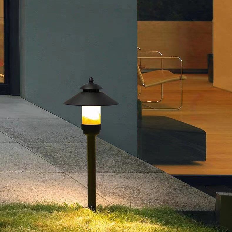 Traditional European Waterproof Half Round Cylinder Aluminum Dolomite 1-Light Outdoor Landscape Lamp For Garden | Stornfield