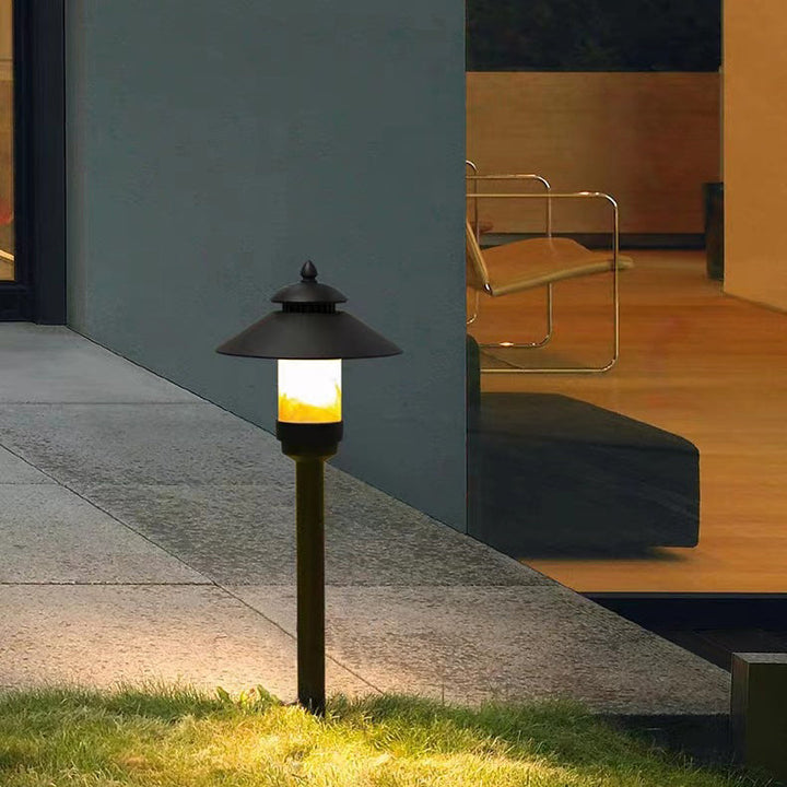 Traditional European Waterproof Half Round Cylinder Aluminum Dolomite 1-Light Outdoor Landscape Lamp For Garden | Stornfield